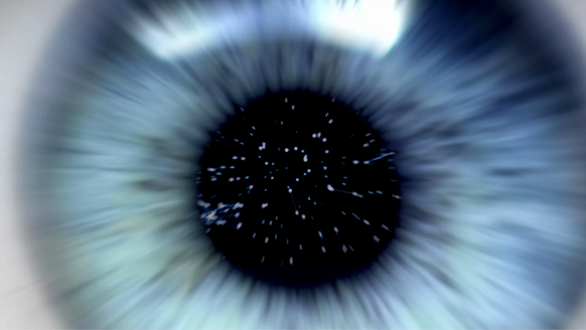 Extreme close-up of an eye, stars in the pupil