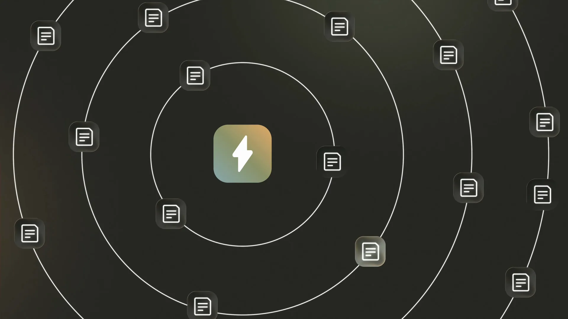 Jerry icon orbited by document icons