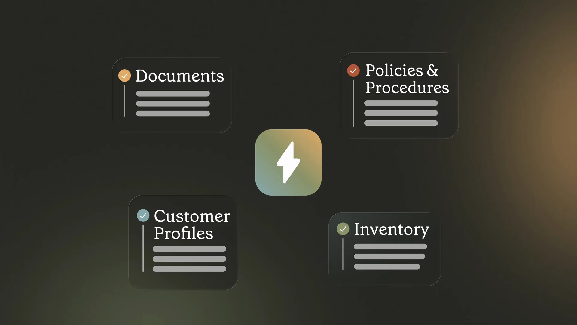 Documents, policies, customer profiles and inventory feeding Jerry