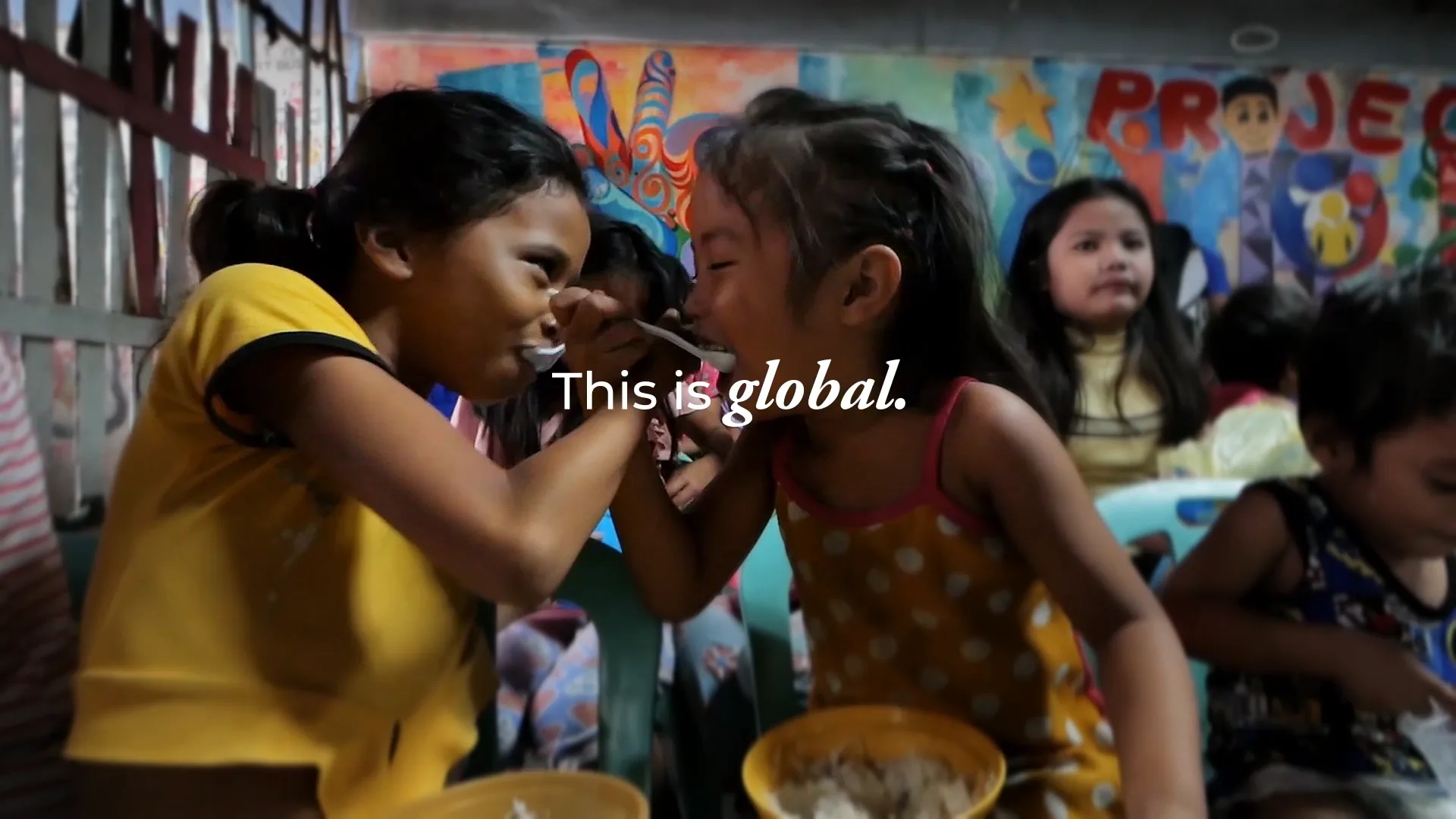 Children sharing food: This is global