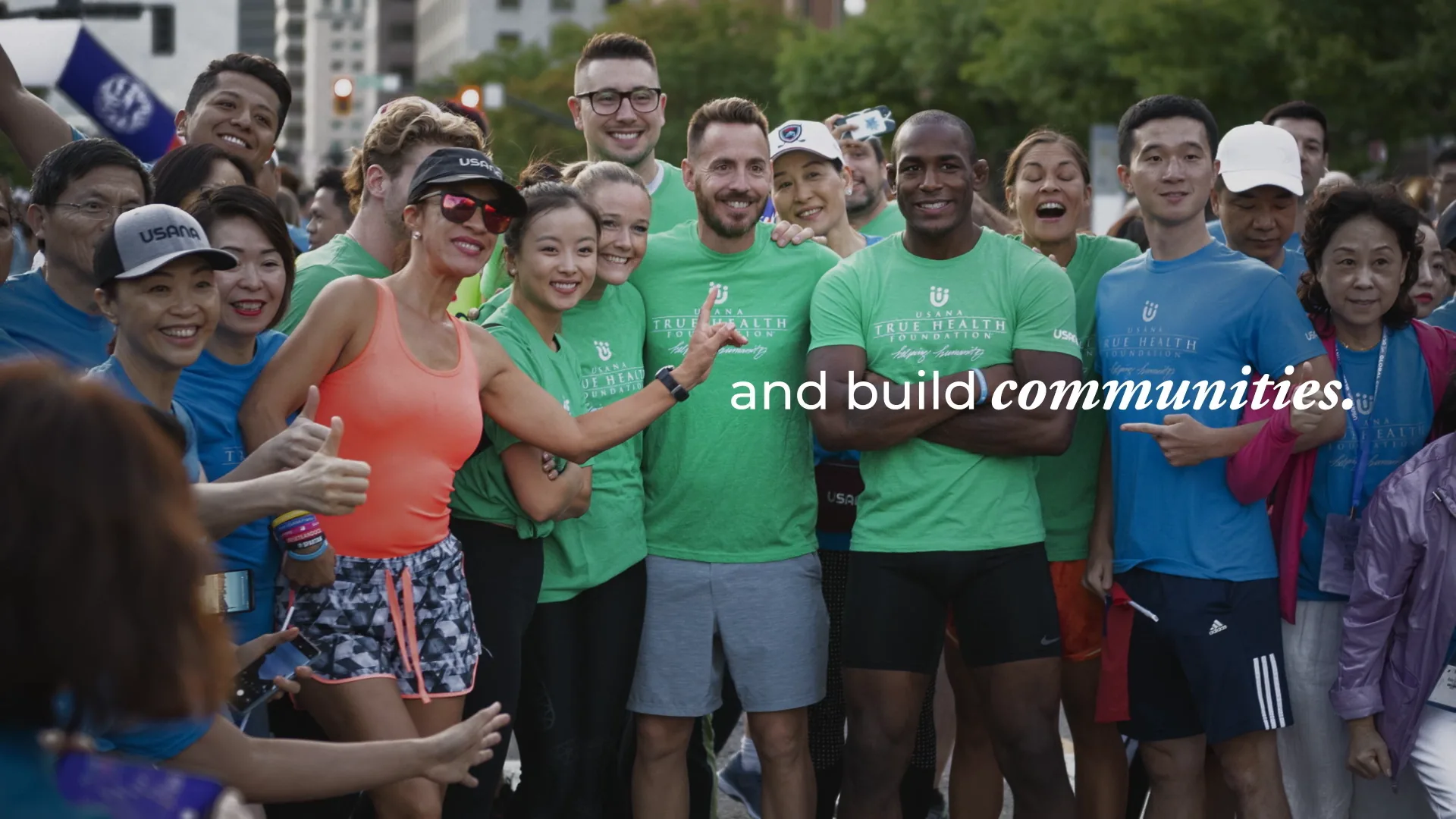 Runners in green shirts: and build communities