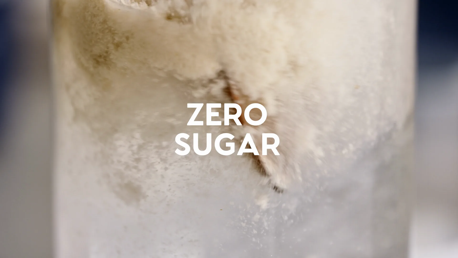 Powder falling through water: zero sugar