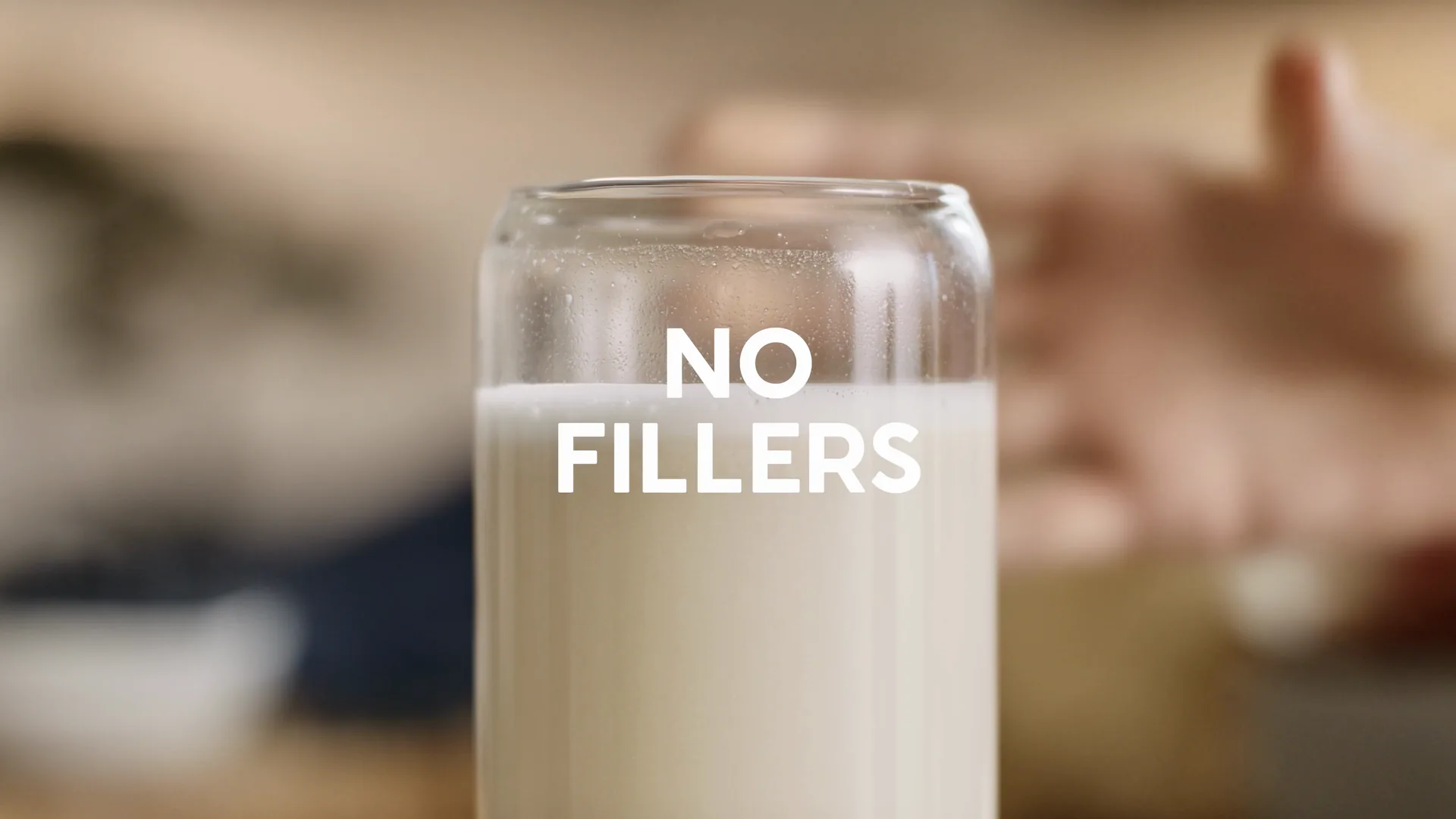 Glass of shake: no fillers